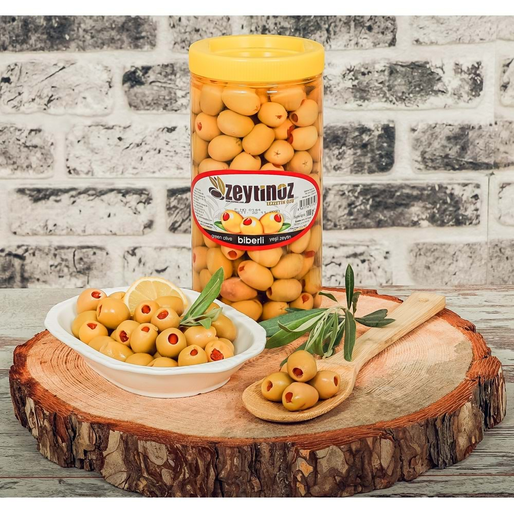 BİBERLİ YEŞİL ZEYTİN 1KG